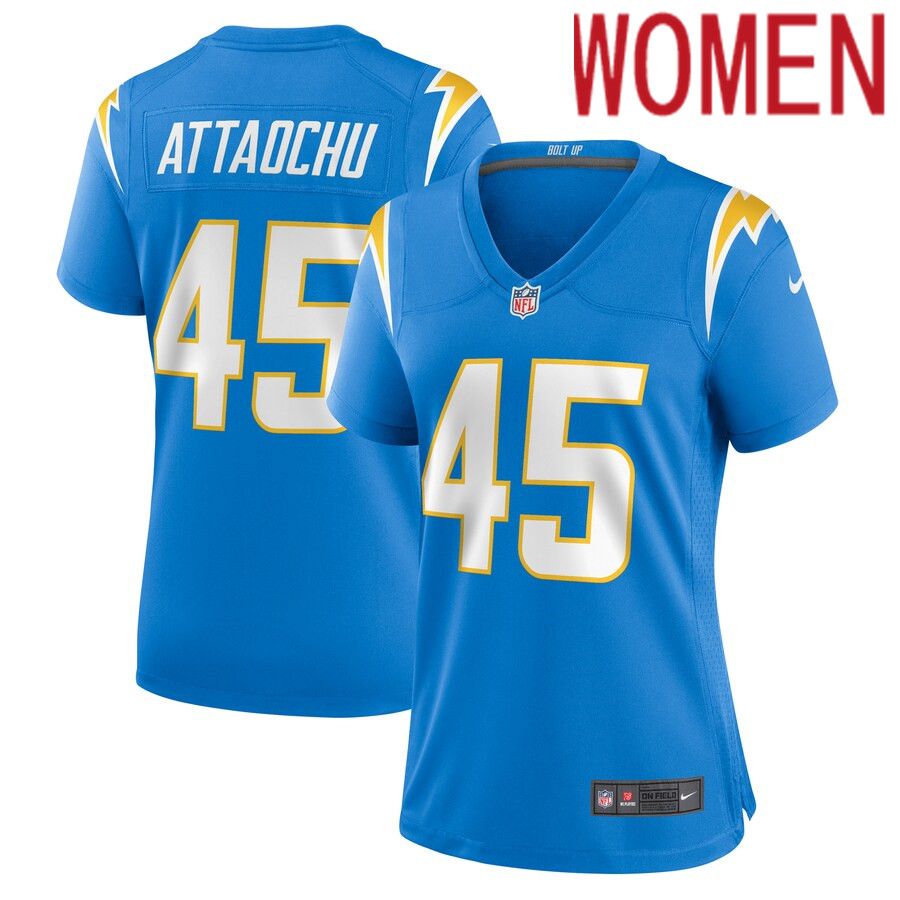 Women Los Angeles Chargers #45 Jeremiah Attaochu Nike Powder Blue Home Game Player NFL Jersey